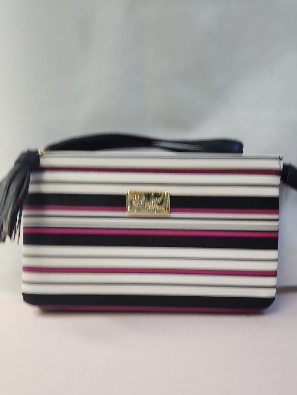 Betsey Johnson Striped Wristlet New No Tag